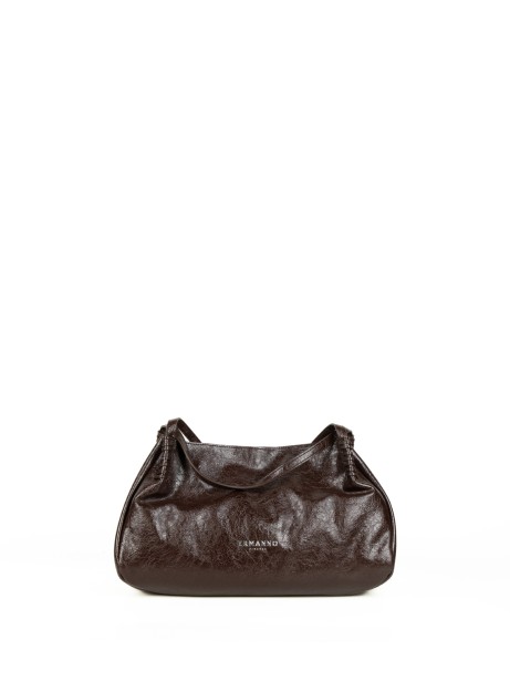 Borsa doppio manico Vivian testa di moro in pelle small