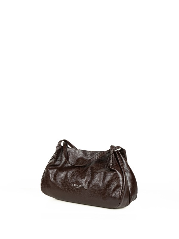 Borsa doppio manico Vivian testa di moro in pelle small