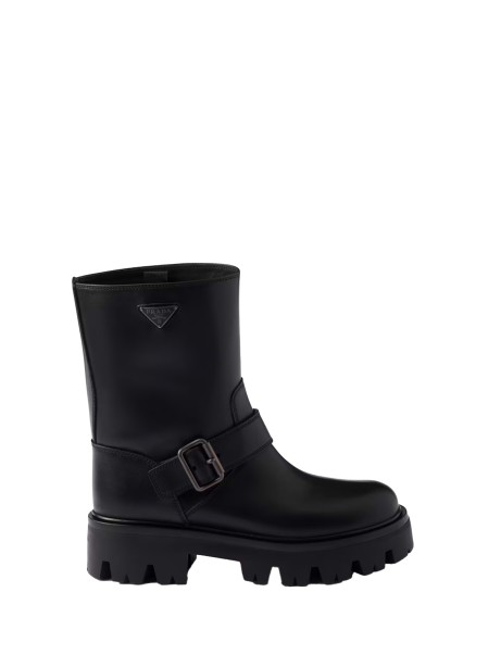 Stivaletti in pelle con logo