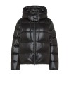 Piumino puffer nero donna con zip e cappuccio