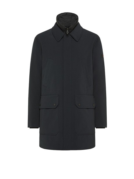 Parka blu uomo lungo