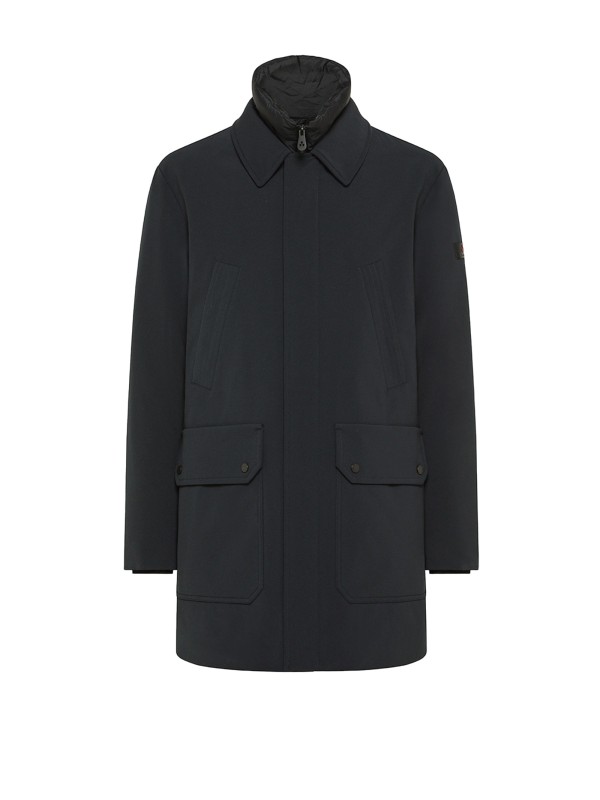 Parka blu uomo lungo