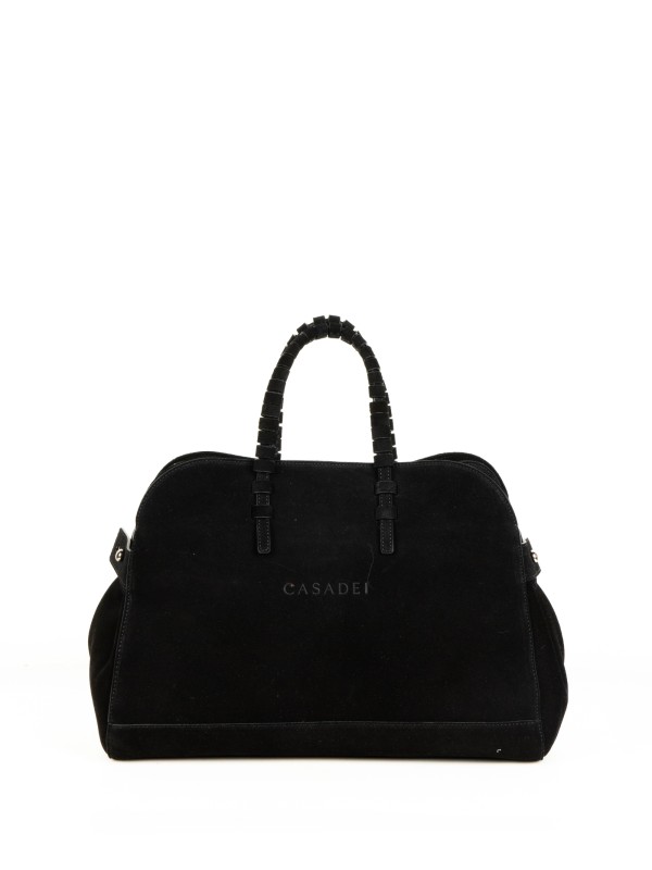 Borsa Park Avenue nera in camoscio