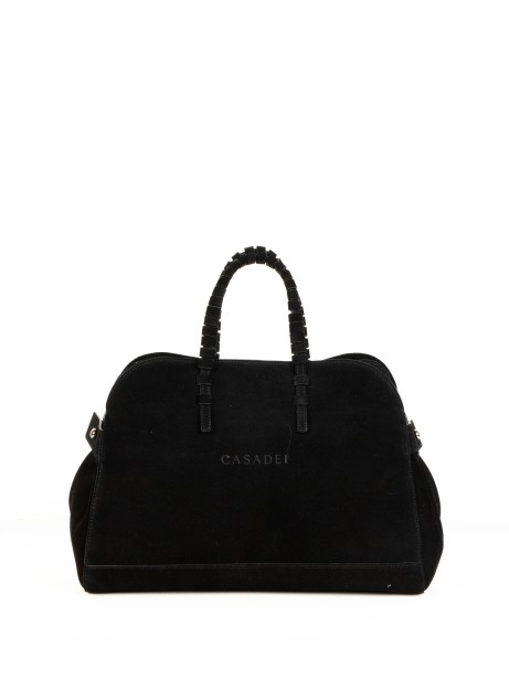 Borsa Park Avenue nera in camoscio