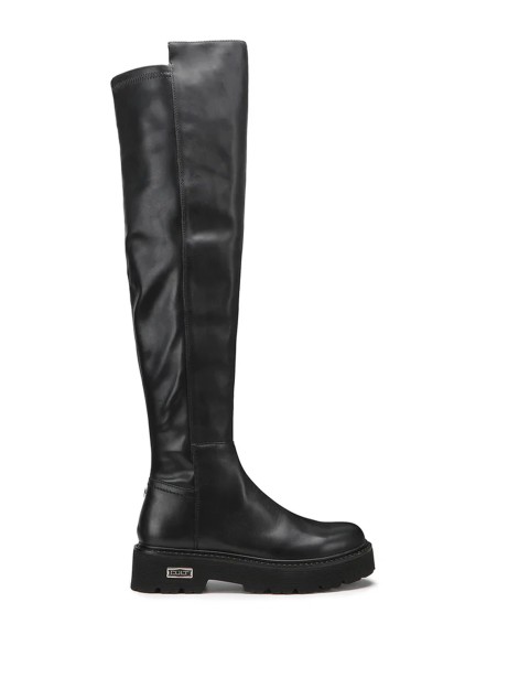 Stivale al ginocchio nero in pelle