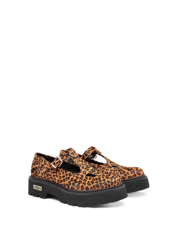 Mocassini modello Mary Jane maculato