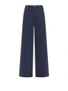 Pantalone blu navy donna a vita alta
