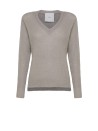 Maglia scollo a V perla donna
