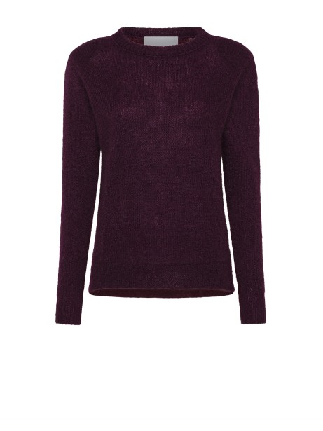 Maglia girocollo borgogna donna