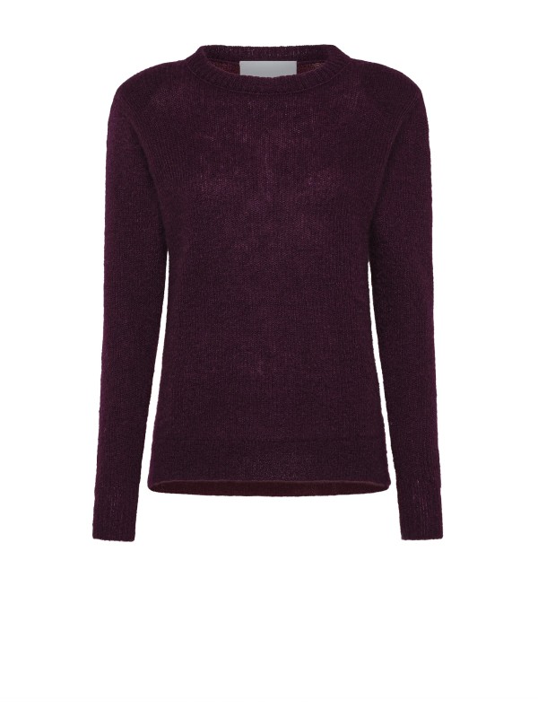 Maglia girocollo borgogna donna