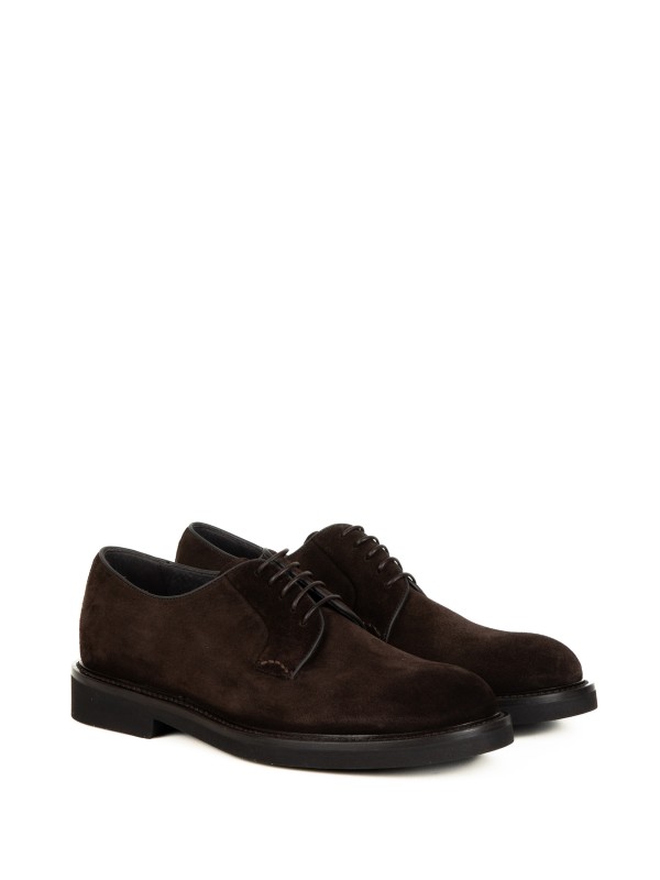 Men's Derby in Dark Brown Suede