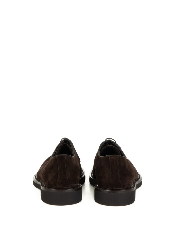 Men's Derby in Dark Brown Suede