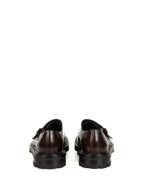 Mocassino uomo doppia fibbia in pelle