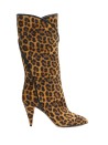 Stivale leopardato  in suede con tacco