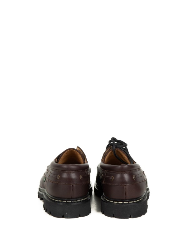Brown Leather Moccasin with Rubber Sole