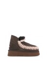 Stivaletto Eskimo plateau in montone double-face con cuciture in lana