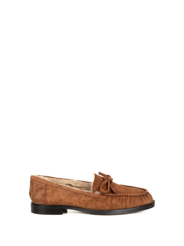 Women's Brown Moccasin with Bow