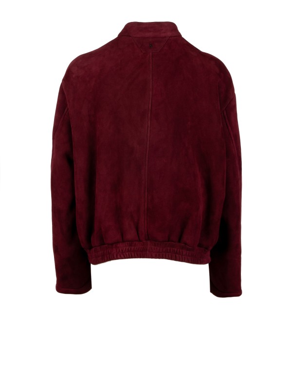 Women's Short Burgundy Jacket with Buttons