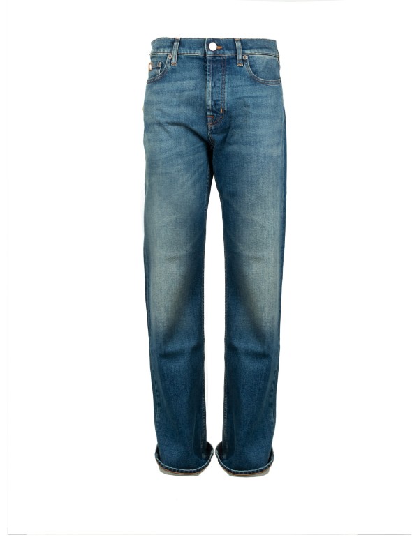 Women's medium blue denim trousers