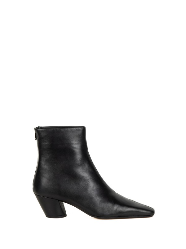 Black Leather Ankle Boot with Heel