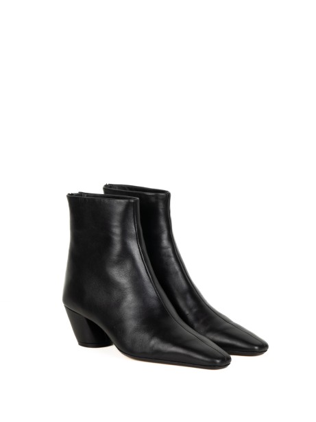 Black Leather Ankle Boot with Heel