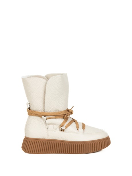 Women's Ivory Leather Biker Jacket