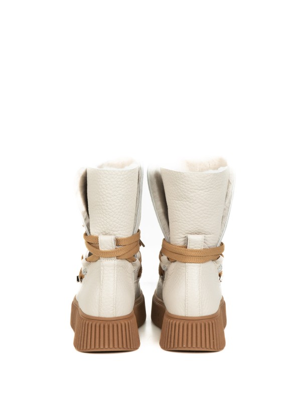 Women's Ivory Leather Biker Jacket