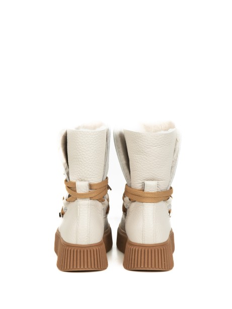 Women's Ivory Leather Biker Jacket