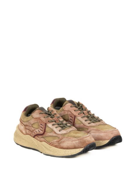 Sneaker marrone verde in nabuk 2