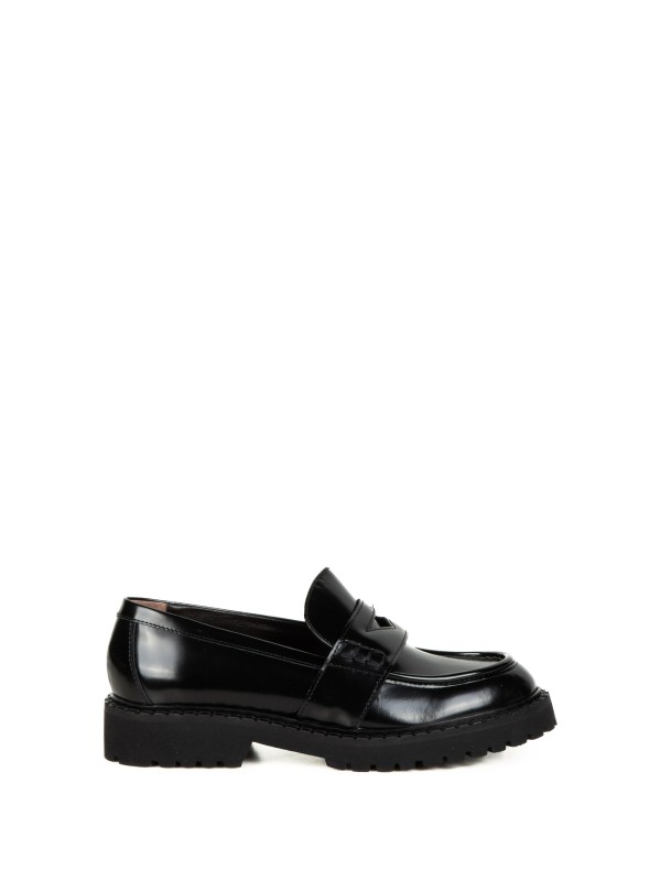 Women's Black Leather Moccasin