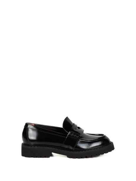 Women's Black Leather Moccasin