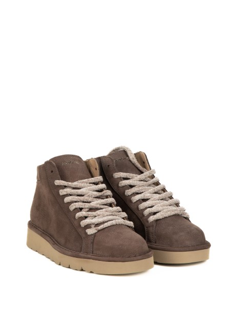 Polacco P007 uomo in camoscio foderato in microfibra caffè 2