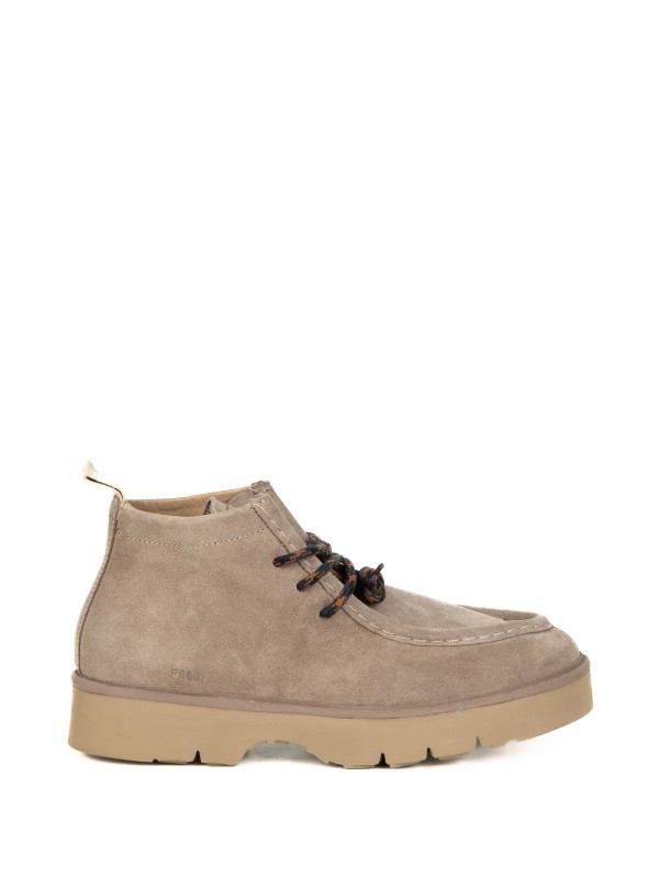 Polacco P0009 uomo in camoscio foderato in microfibra noce