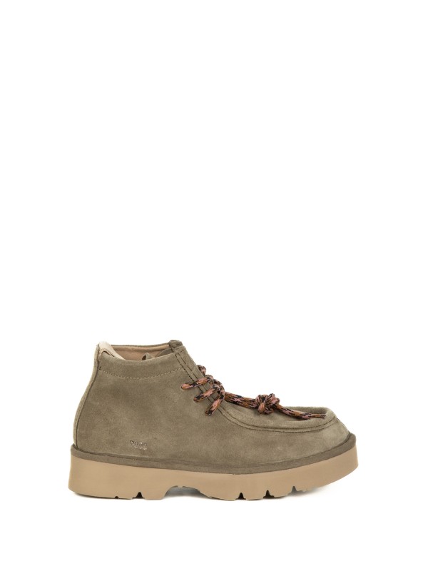 Polacco P0009 uomo in camoscio foderato in microfibra verde militare