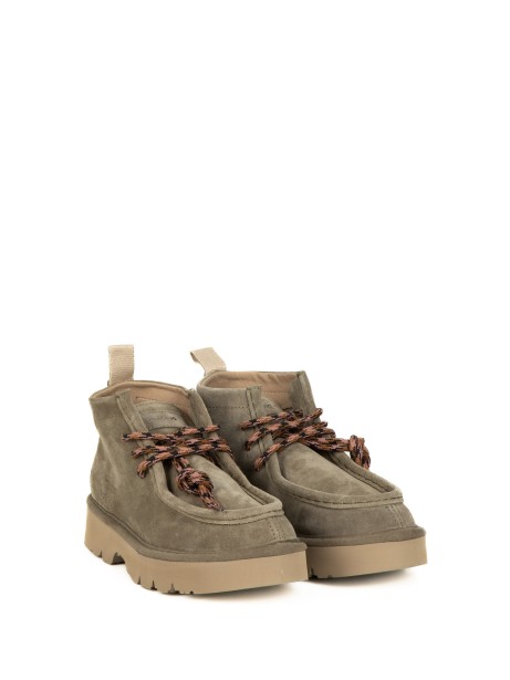 Polacco P0009 uomo in camoscio foderato in microfibra verde militare 2