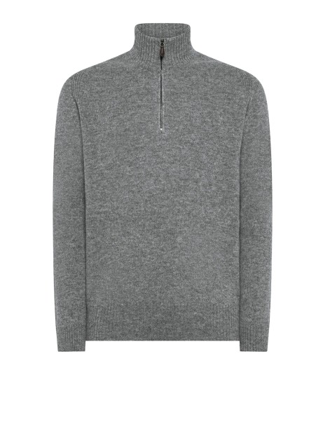 Dolcevita grigio con zip uomo