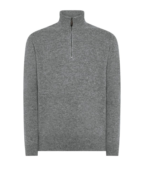 Dolcevita grigio con zip uomo