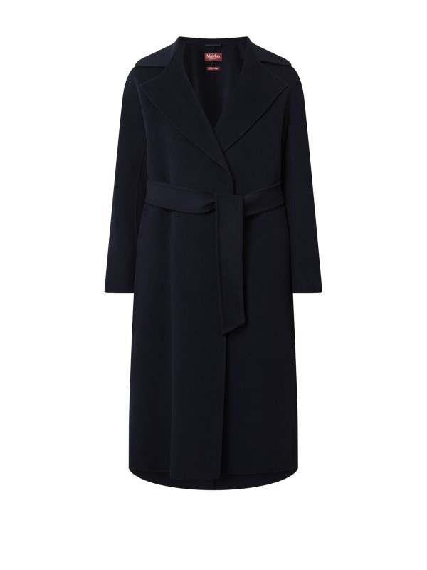 Cappotto donna nero con cintura