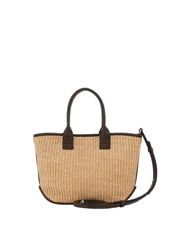 Borsa Hogan Shopping in Rafia Beige e Marrone