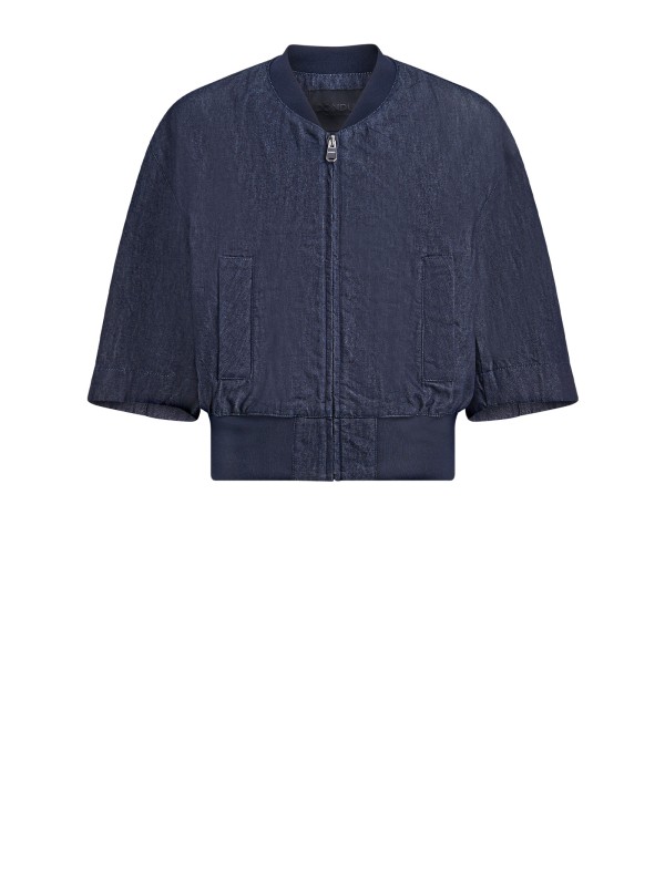 Giacca Biker Dondup in Pelle Nera con Zip