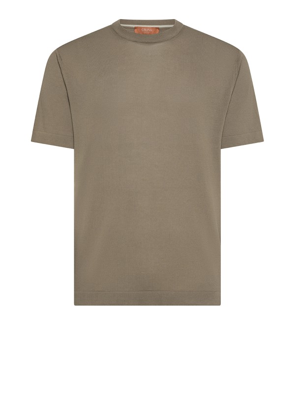 beige men's T-shirt
