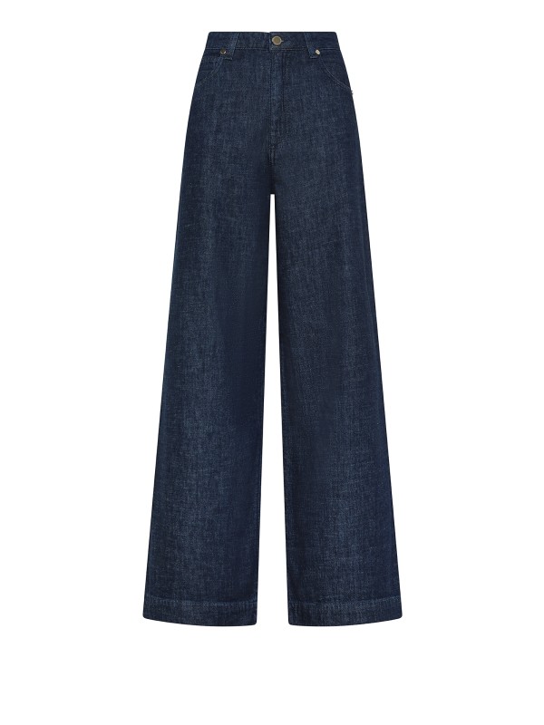 High-waisted Trousers in Midnight Blue