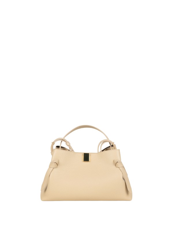 Gyoza Handbag in Angora Pebble Grain Leather