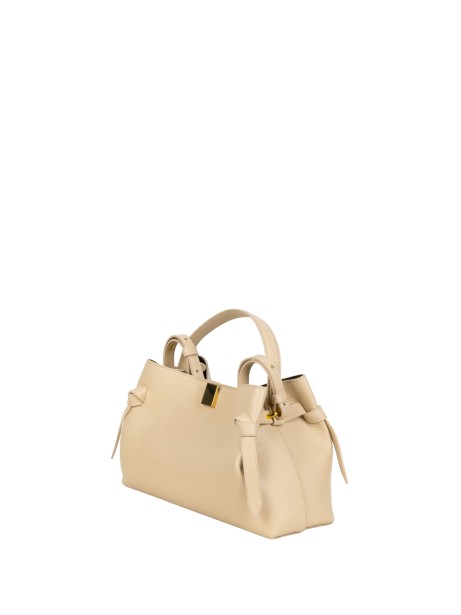 Gyoza Handbag in Angora Pebble Grain Leather