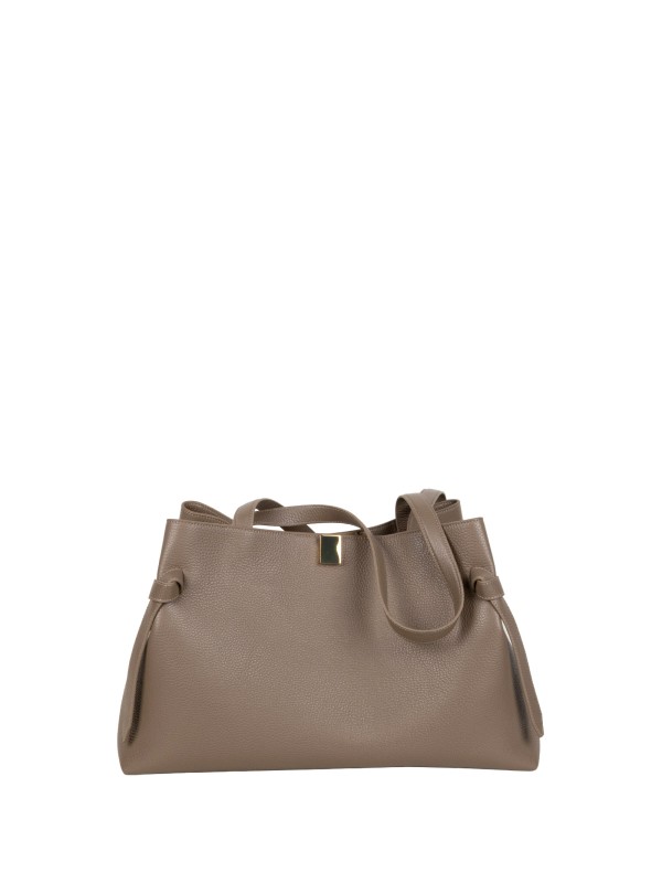 Gyoza Tote Tortora in pelle