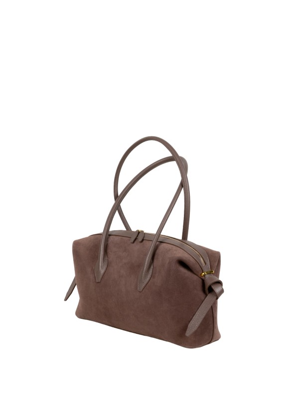 Nutmeg Suede Brioche Duffle - Spacious and Elegant