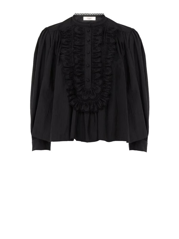 Chloé Ruffled Taffeta Blouse