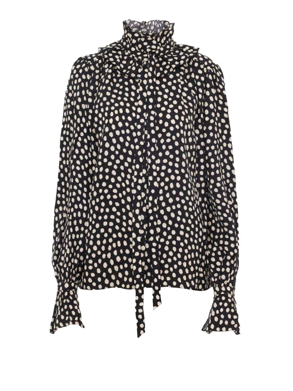 Blusa in seta a pois con fiocco di Chloé