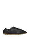 Saint Laurent Lewis Sneakers in Black Grained Leather