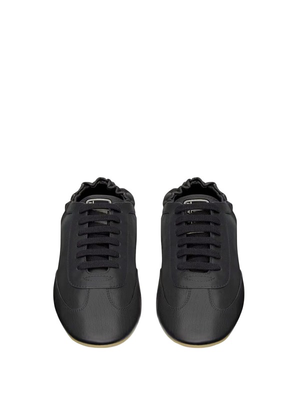 Saint Laurent Lewis Sneakers in Black Grained Leather